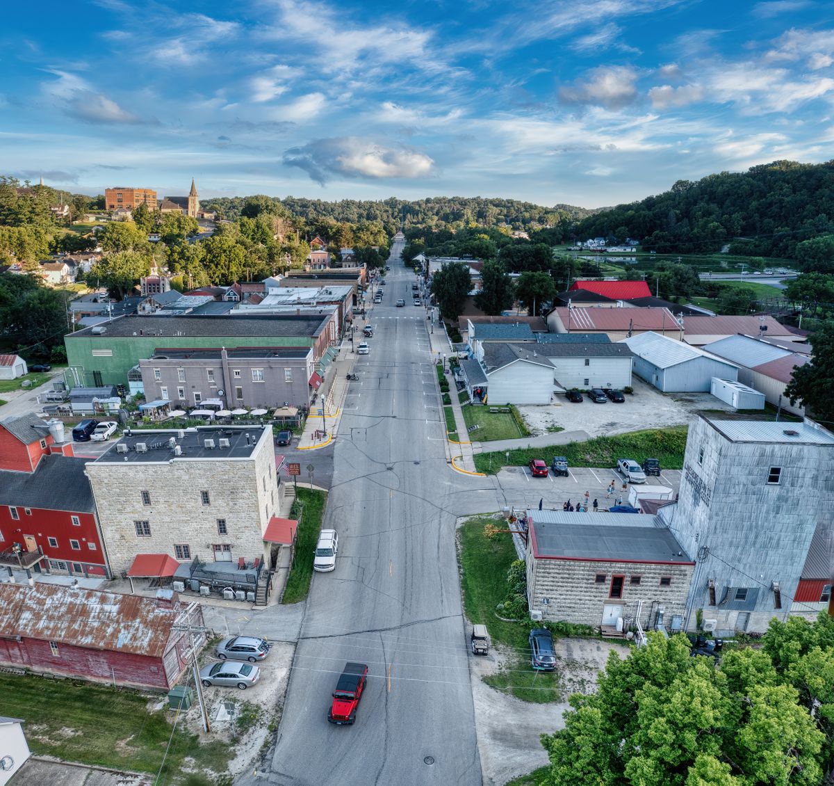Main street of a small rural town